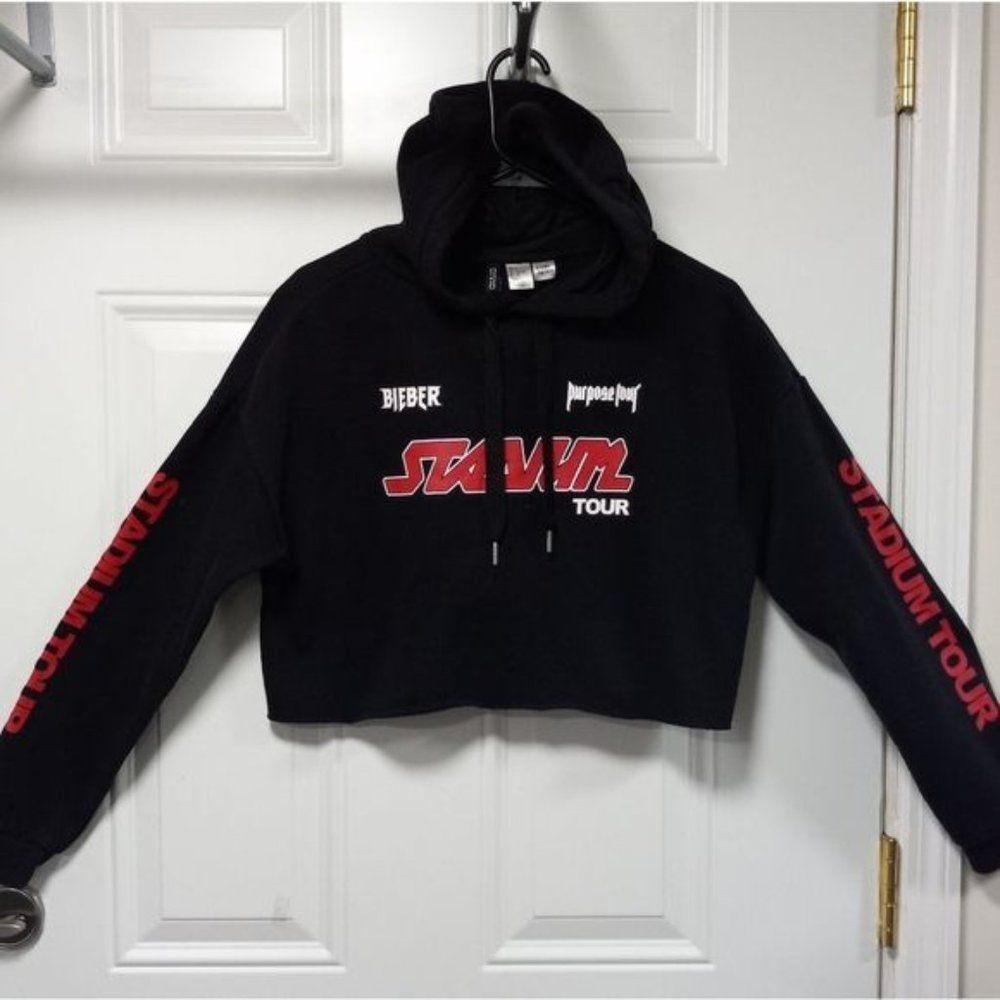 Justin Bieber Stadium Tour Crop Top Hoodie S